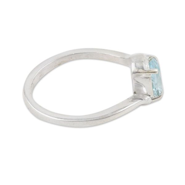 Alternate image for Sterling Silver Single Stone Ring with One-Carat Blue Topaz Blue Radiance