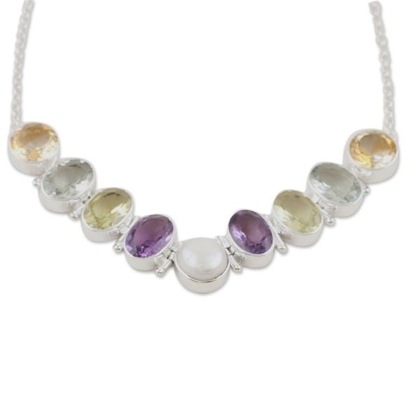 Alternate image for Polished Sterling Silver Pendant Necklace with 48-Carat Gems Fusion of Gifts