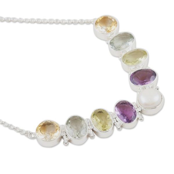 Alternate image for Polished Sterling Silver Pendant Necklace with 48-Carat Gems Fusion of Gifts