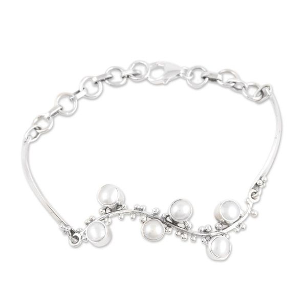 Alternate image for Sterling Silver Pendant Bracelet with Cultured Pearls Pearly Berries