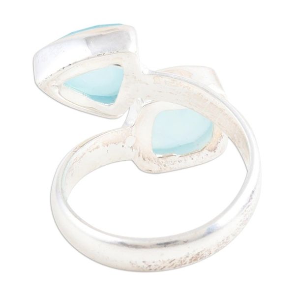 Alternate image for Sterling Silver Wrap Ring with Eight-Carat Chalcedony Gems Peace Horizon