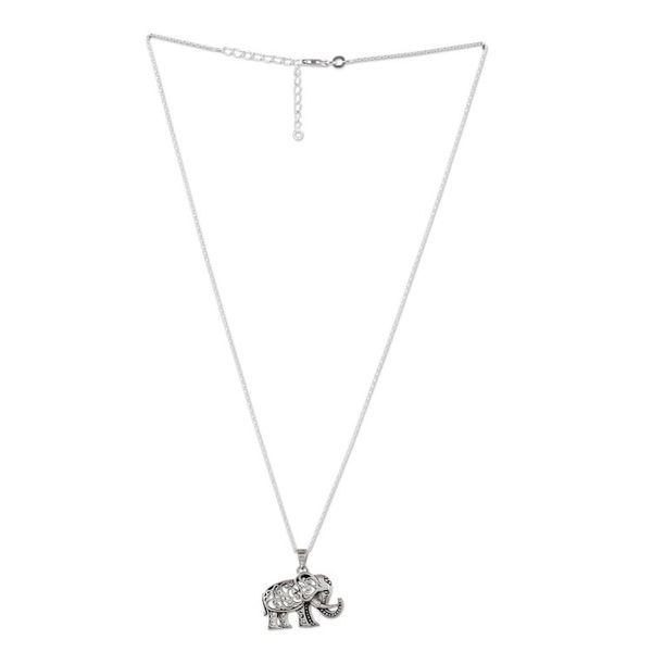 Alternate image for Elephant-Shaped Sterling Silver Pendant Necklace from India Fortunate Soul