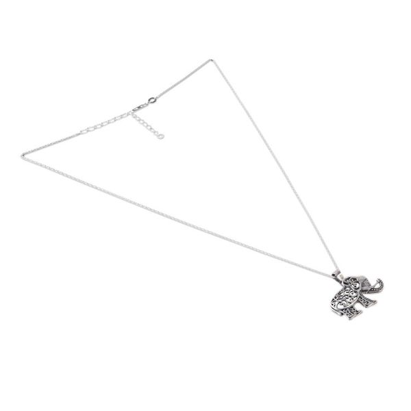 Alternate image for Elephant-Shaped Sterling Silver Pendant Necklace from India Fortunate Soul