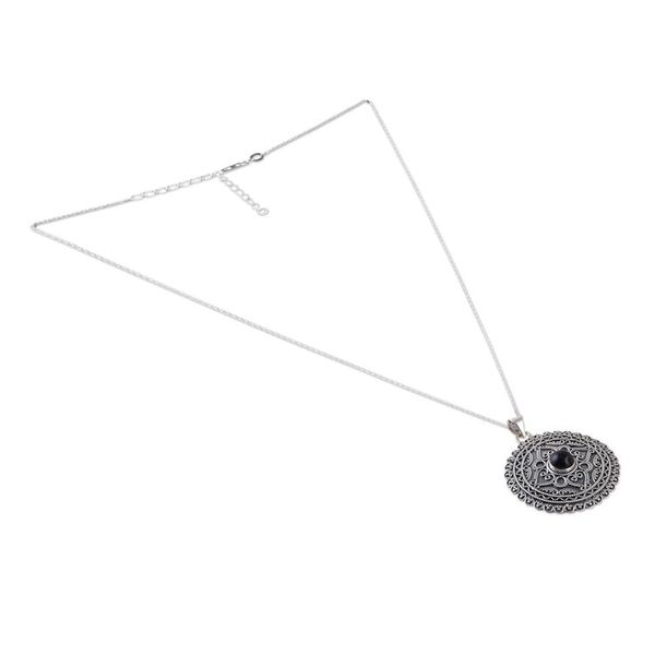 Alternate image for Sterling Silver Pendant Necklace with Black Onyx Stone Love in Shadows