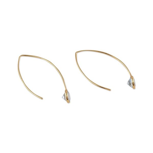 Alternate image for 18k Gold-Plated Drop Earrings with Faceted Blue Topaz Gems Blue Madam