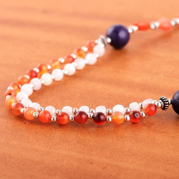 Alternate image for Multi-Gemstone and Silver Beaded Long Necklace Made in India Glorious Connection