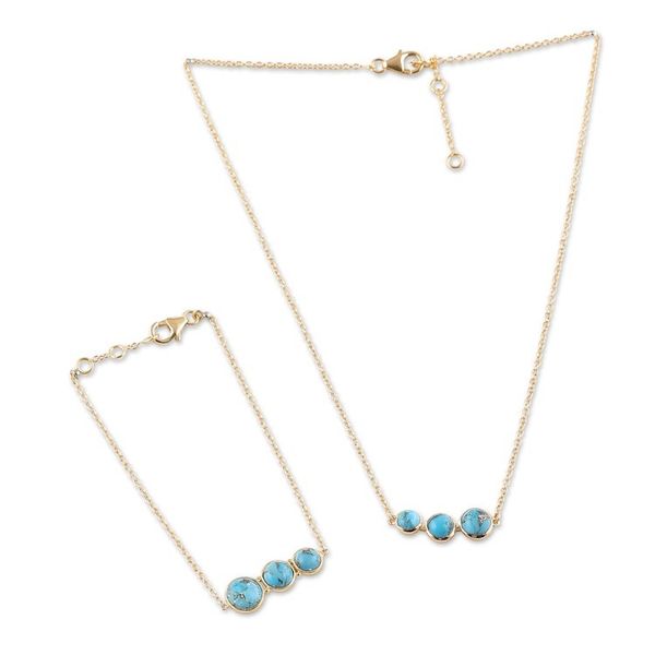Alternate image for 18k Gold-Plated Necklace and Bracelet Jewelry Set from India Paradise Love