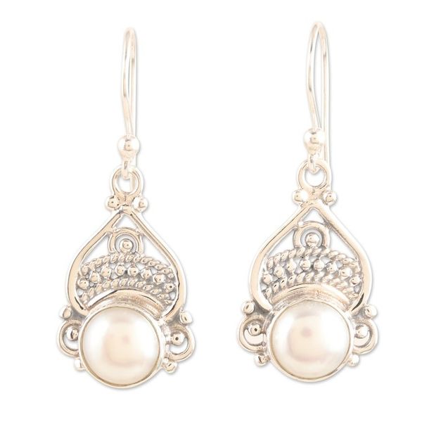 Alternate image for Sterling Silver Dangle Earrings with Cultured Pearls Touch of Glam
