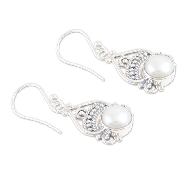 Alternate image for Sterling Silver Dangle Earrings with Cultured Pearls Touch of Glam