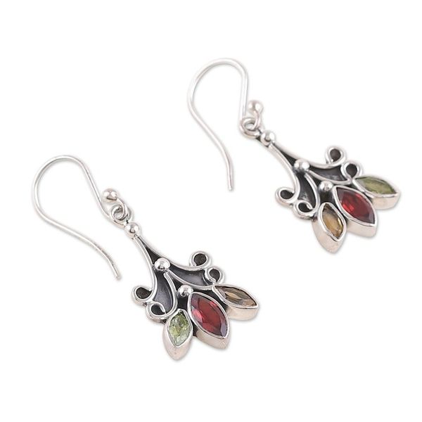 Alternate image for 2-Carat Marquise-Shaped Multi-Gemstone Dangle Earrings Classic Marquise