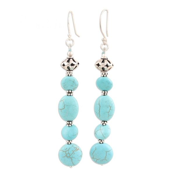 Alternate image for Calcite Dangle Earrings Made from Sterling Silver in India Energy Palace