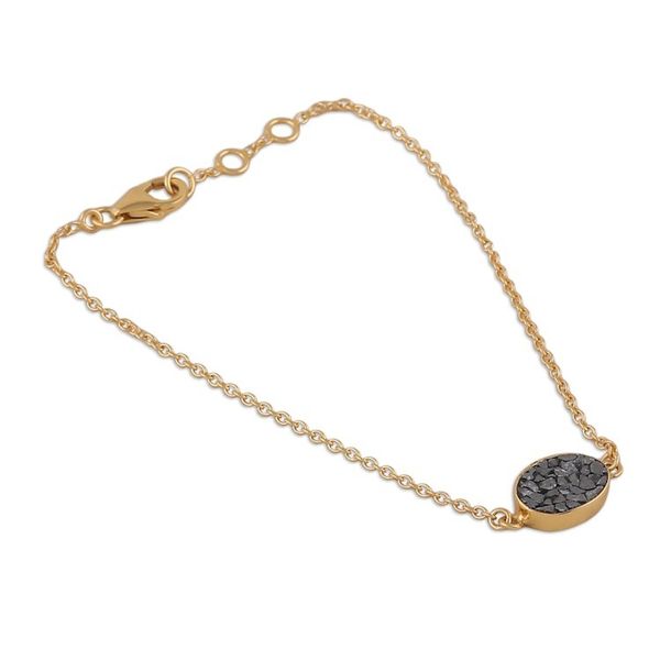 Alternate image for Polished 18k Gold-Plated Clear Quartz Pave Pendant Bracelet Souls Glory