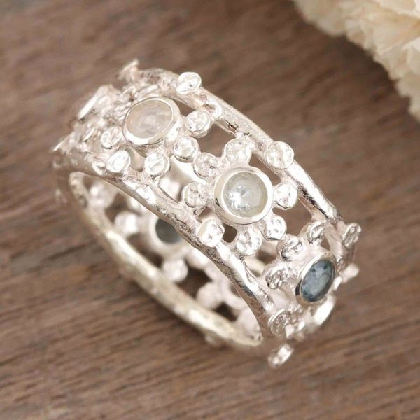 Alternate image for Multi-gemstone Sterling Silver Cocktail Ring from India Glorious Allure