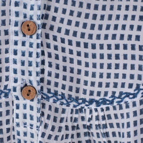 Alternate image for Block-Printed Pincheck Black and White Cotton Tunic Pincheck Spring