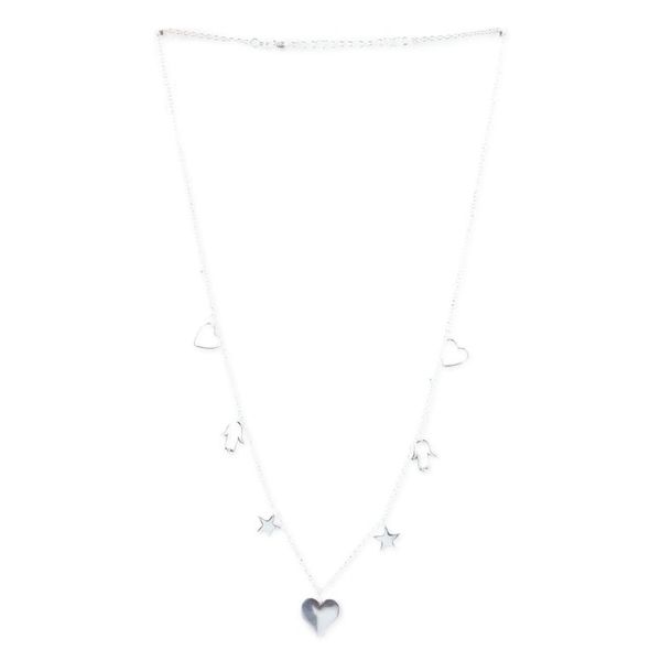 Alternate image for Heart, Star and Hamsa-Themed Sterling Silver Charm Necklace Magic Desires