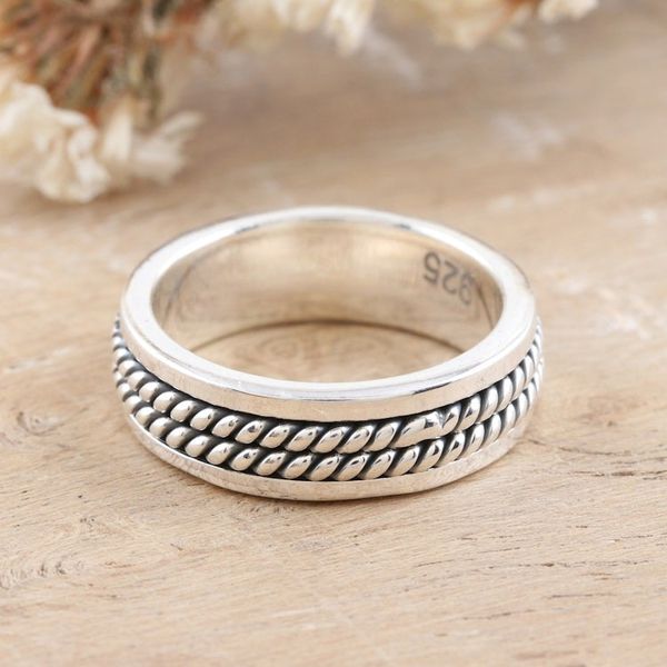 Alternate image for Sterling Silver Band Ring with Combination Finish Braided Future
