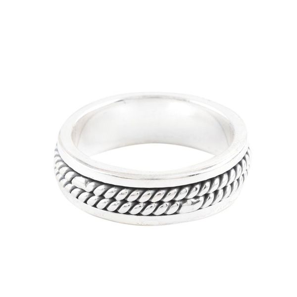 Alternate image for Sterling Silver Band Ring with Combination Finish Braided Future