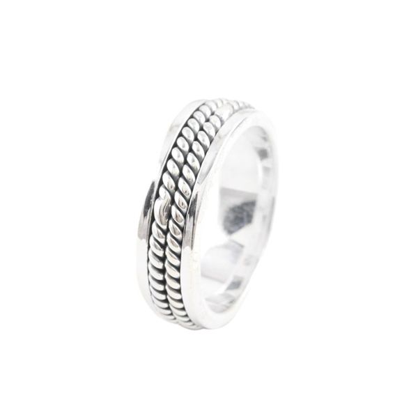 Alternate image for Sterling Silver Band Ring with Combination Finish Braided Future