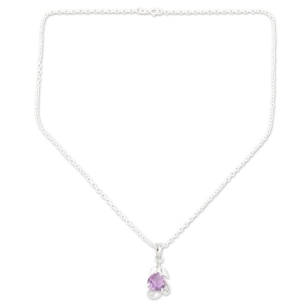 Alternate image for 18-Carat Rhodium-Plated Jewelry Set with Amethyst Gems Purple Divinity