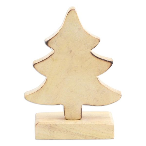 Alternate image for Mango Wood Christmas Tree Sculpture with Gold Tone Christmas Warmth