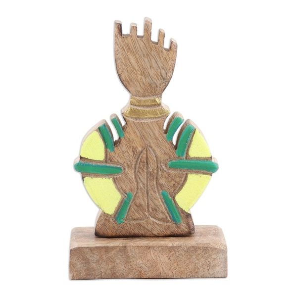 Alternate image for Handcrafted Mango Wood Sculpture of Man Praying Natures Prayer