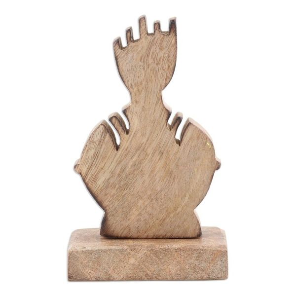 Alternate image for Handcrafted Mango Wood Sculpture of Man Praying Natures Prayer
