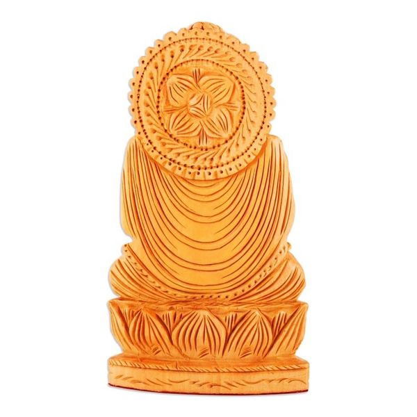 Alternate image for Hand-Carved Kadam Wood Sculpture of Master Buddha Enlightened Sanctity