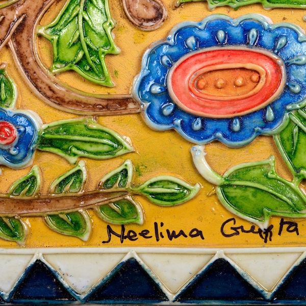 Alternate image for Marble Relief Wall Art with Tree of Life Motif from India Colorful Tree of Life