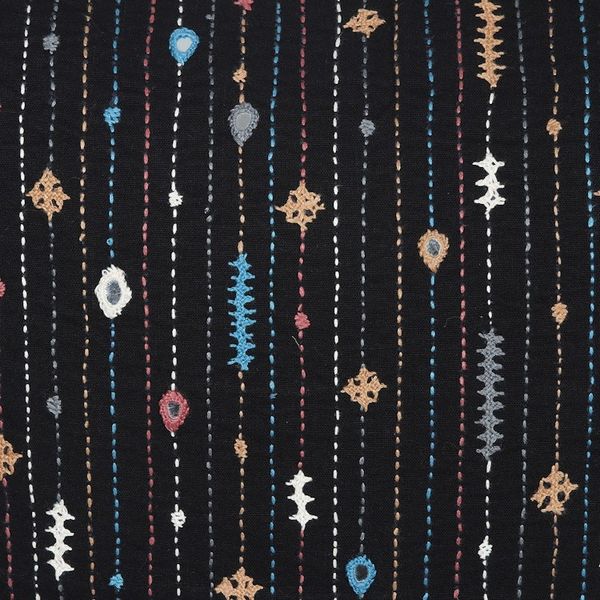 Alternate image for Pair of Handcrafted Black Embroidered Cotton Cushion Covers Little Universes