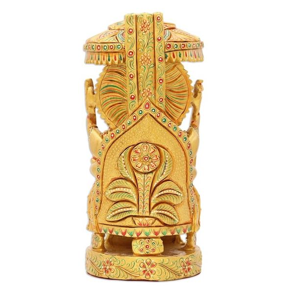 Alternate image for Hand-Painted Traditional Ganesha Sculpture Crafted in India Ganeshas Parasol