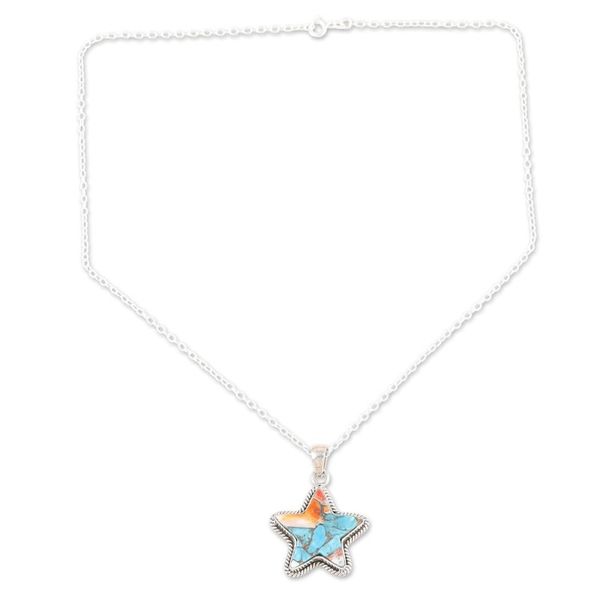Alternate image for Star-Themed Pendant Necklace with Composite Turquoise Starry Festival