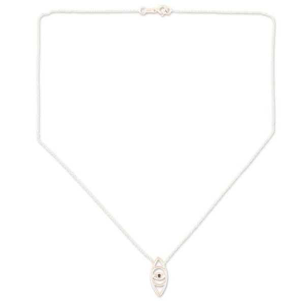 Alternate image for Cubic Zirconia Eye-Shaped Pendant Necklace from India Supreme Eye