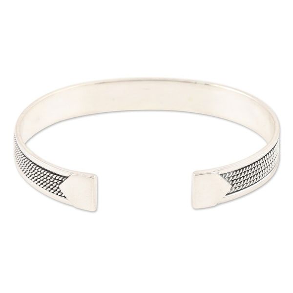 Alternate image for Polished Sterling Silver Cuff Bracelet Crafted in India Luxurious Bonds