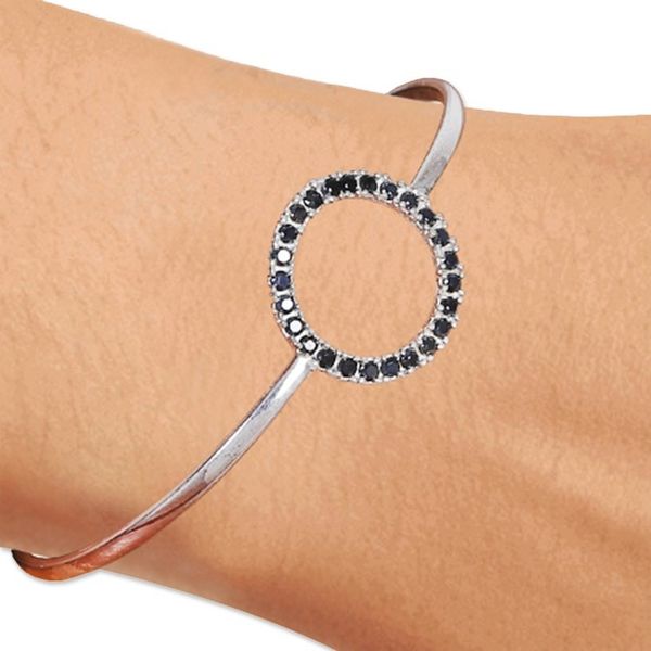 Alternate image for Modern Sterling Silver Cuff Bracelet with Spinel Jewels Mystic Alliance