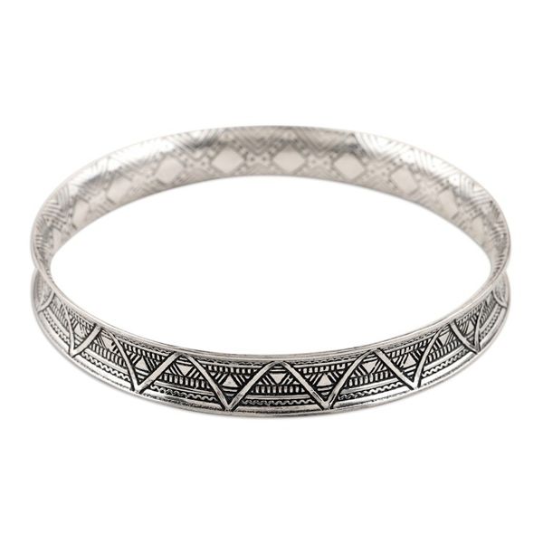 Alternate image for Traditional Sterling Silver Bangle Bracelet from India Palatial Halo