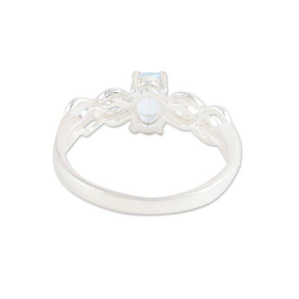 Alternate image for Sterling Silver Ring with Blue Topaz Stone Infinity Motif Sky Infinity