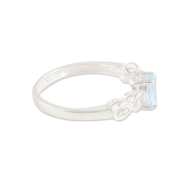 Alternate image for Sterling Silver Ring with Blue Topaz Stone Infinity Motif Sky Infinity