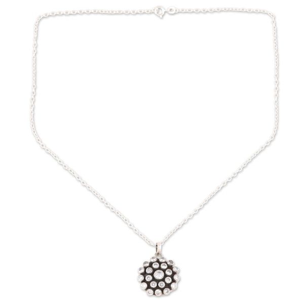 Alternate image for Cubic Zirconia and Sterling Silver Pendant Necklace Precious Clarity