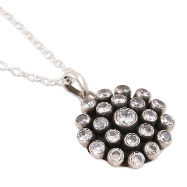 Alternate image for Cubic Zirconia and Sterling Silver Pendant Necklace Precious Clarity