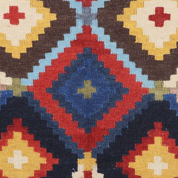 Alternate image for Hand-Woven Wool Area Rug with Cotton Warp Kaleidoscopic World