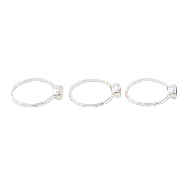 Alternate image for Rainbow Moonstone and Onyx Single Stone Rings Set of 3 Underground Rumor