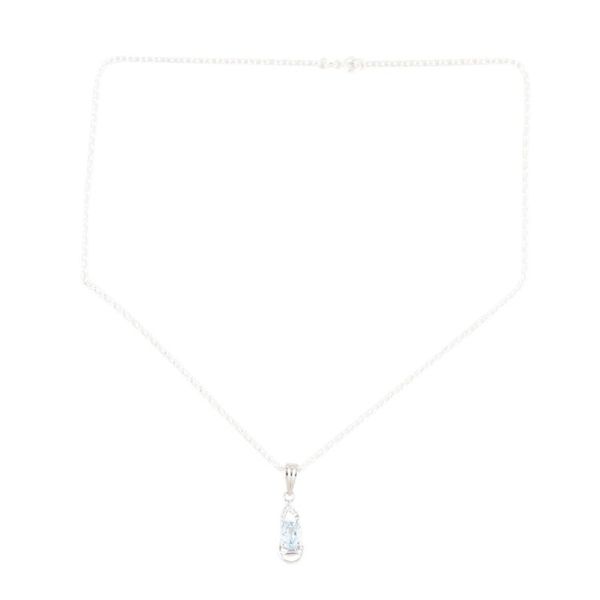 Alternate image for Blue Topaz Pendant Necklace from India Into the Mystic