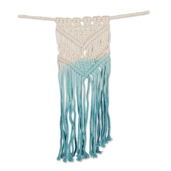Alternate image for Blue and White Cotton Macrame Bunting Knotted Harmony