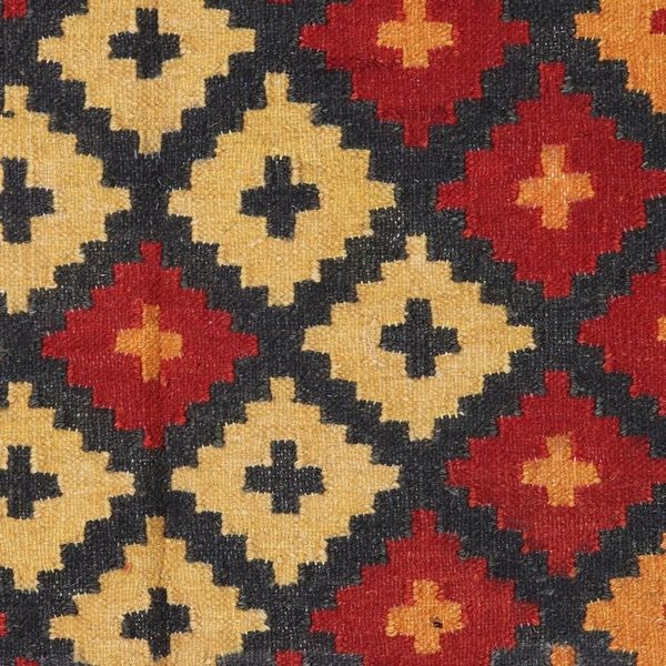 Alternate image for Indian Wool Area Rug with Diamond Pattern 3 x 5 Take Care