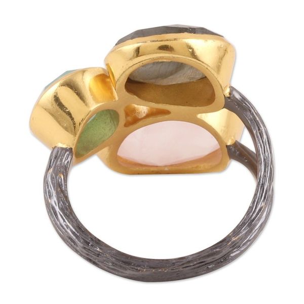 Alternate image for 18k Gold-plated Sterling Silver Multi-stone Cocktail Ring Sparkling Blossoms in Gold
