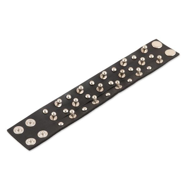 Alternate image for Handmade Studded Leather Cuff Bracelet Edged Out