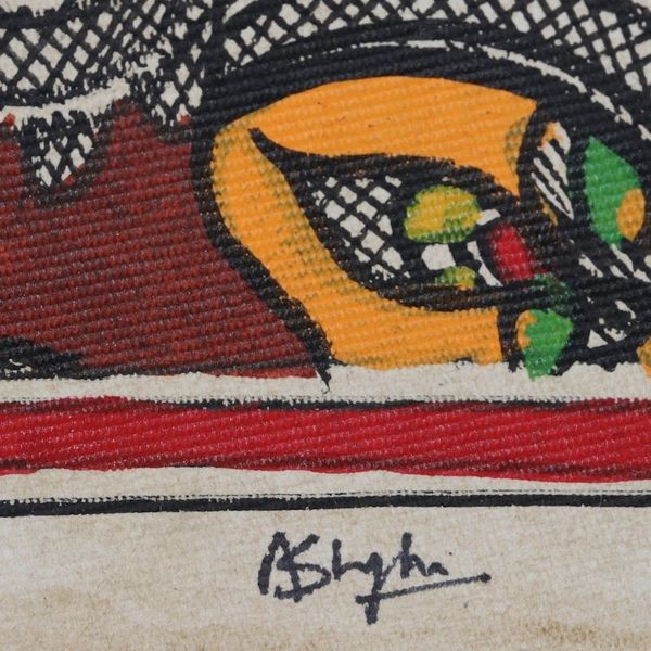 Alternate image for Handmade Paper Madhubani Painting of Ganesha in Lalitasana Lord Ganesha in Lalitasana