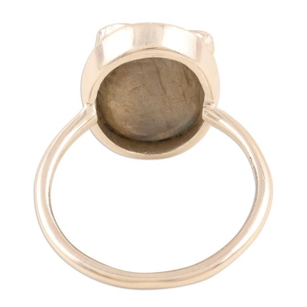 Alternate image for Labradorite and Sterling Silver Single Stone Ring Evening Peace