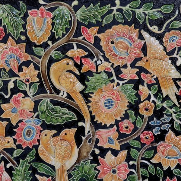 Alternate image for Handmade Hand-painted Relief Marble Wall Art from India The Tree of Life