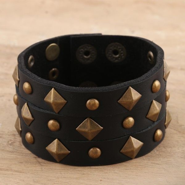 Alternate image for Brass-Studded Leather Cuff Bracelet Creative Harmony